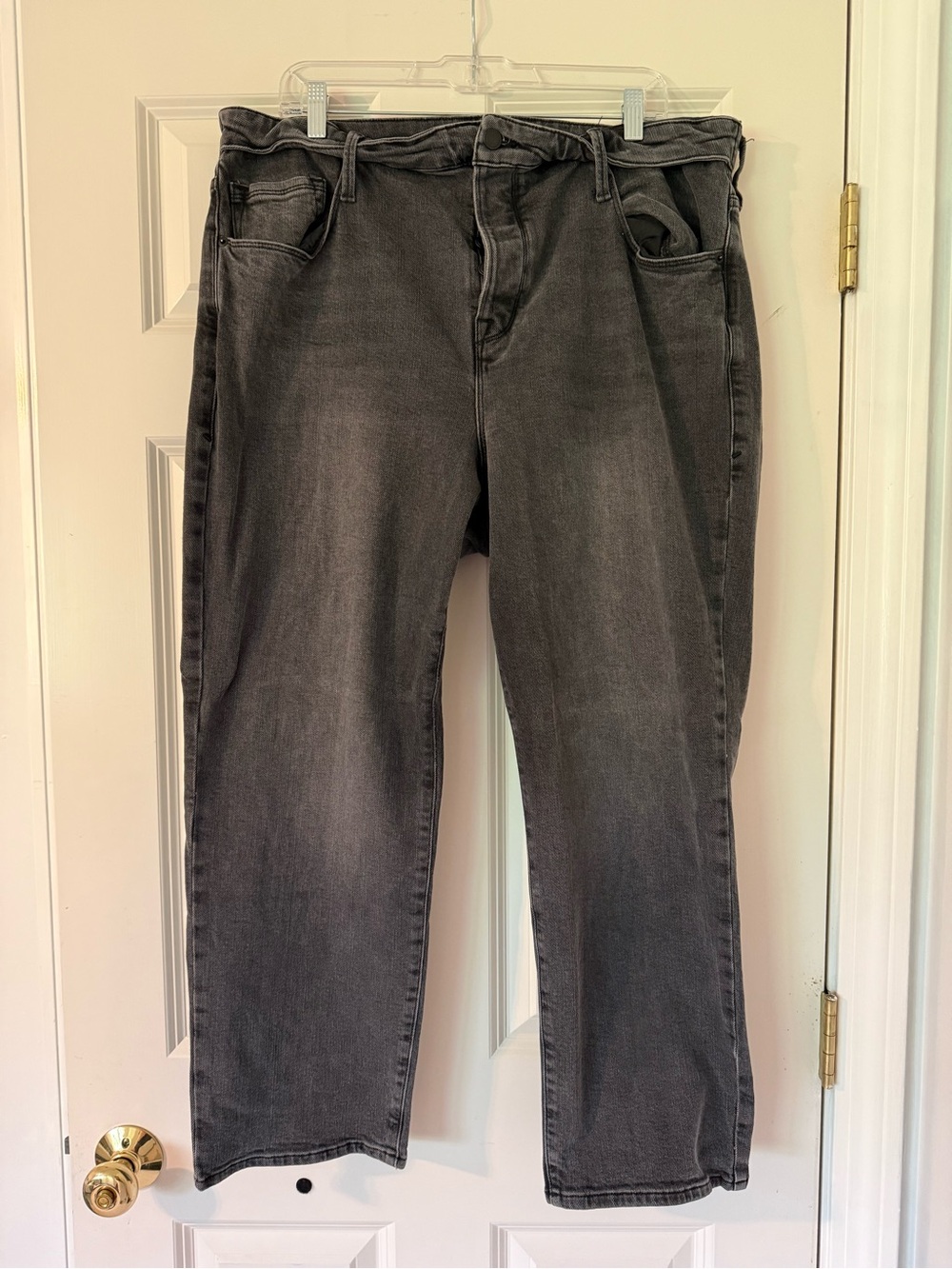Good American Jeans with twisted waistband detail